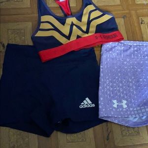 Bundle of shorts and sports bra